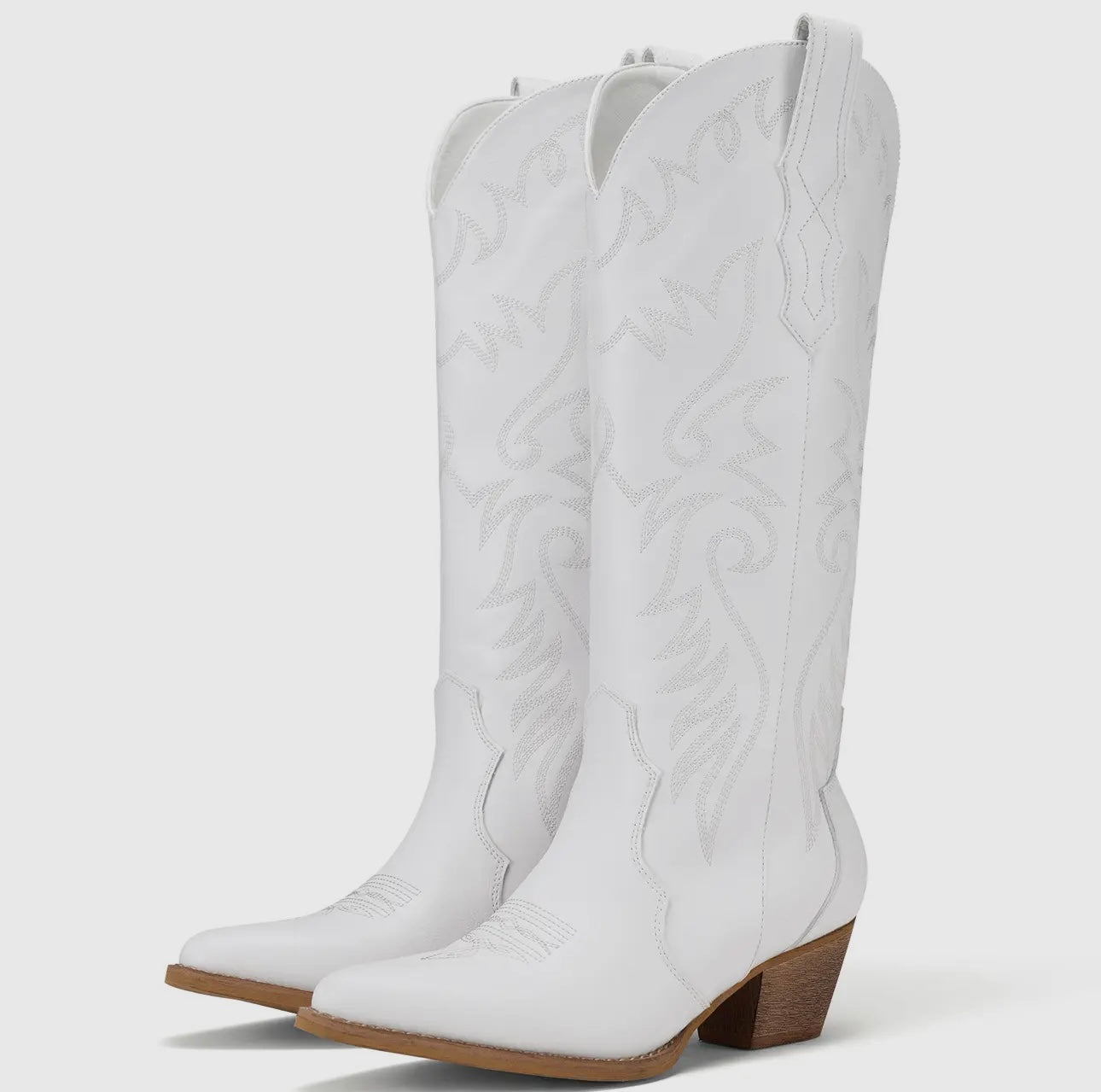 Women’s Knee High White Cowboy Boots