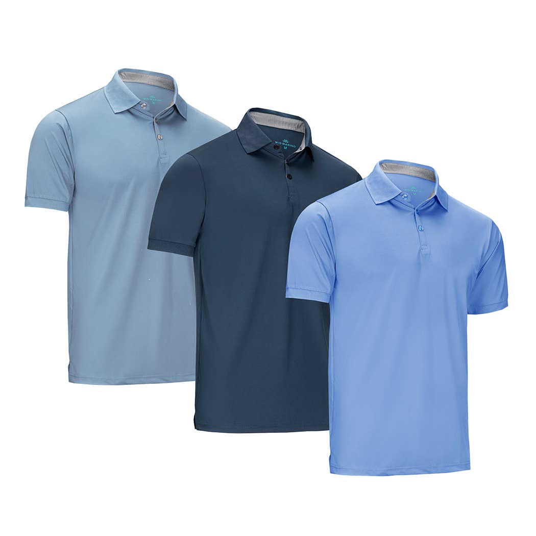 Designer Golf Polo Shirt - 3 Pack