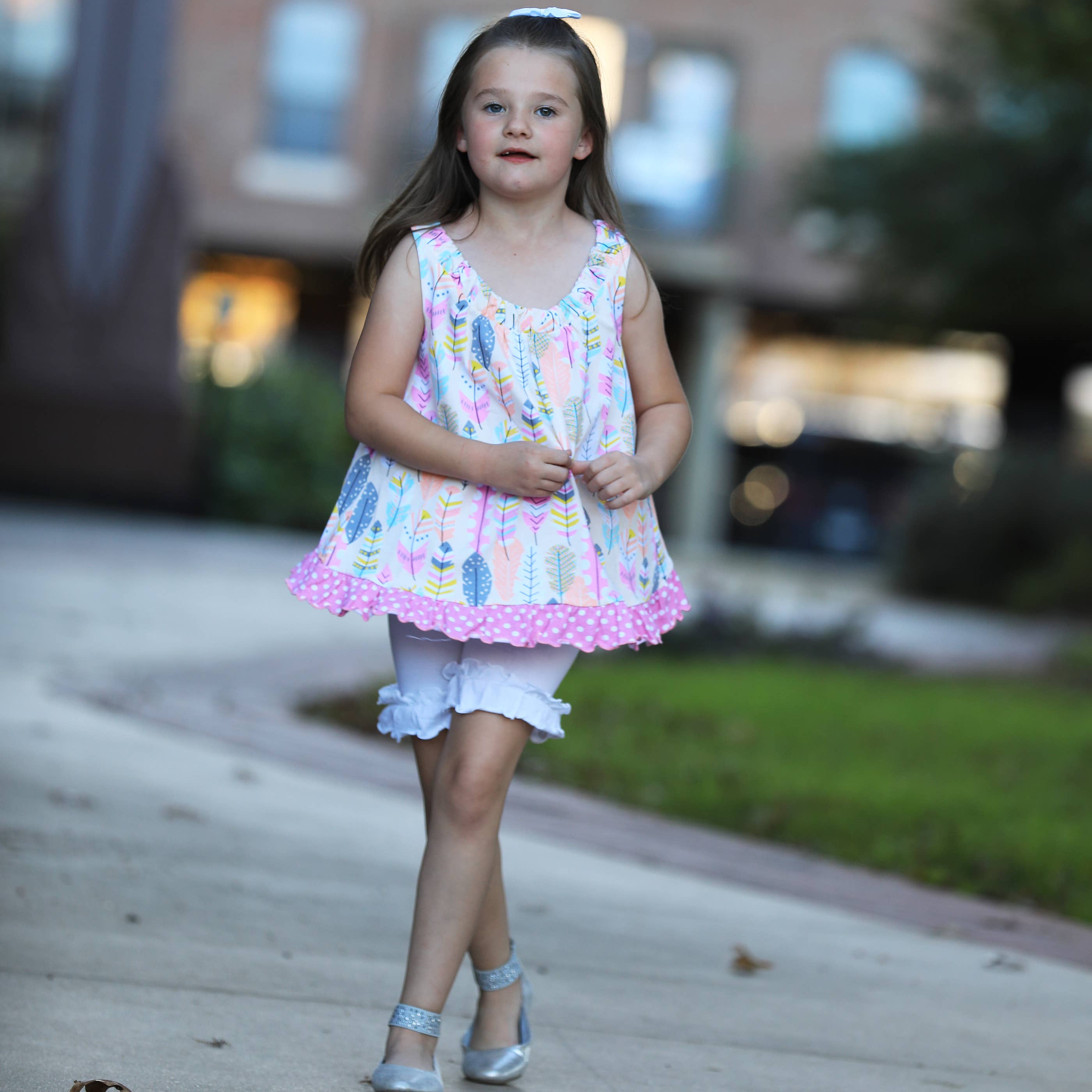 Toddler & Big Girls White Ruffle Butt Shorts Summer clothes