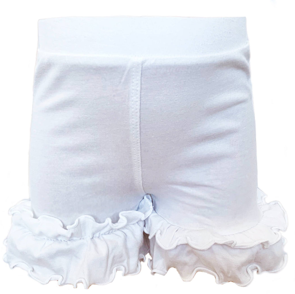 Toddler & Big Girls White Ruffle Butt Shorts Summer clothes
