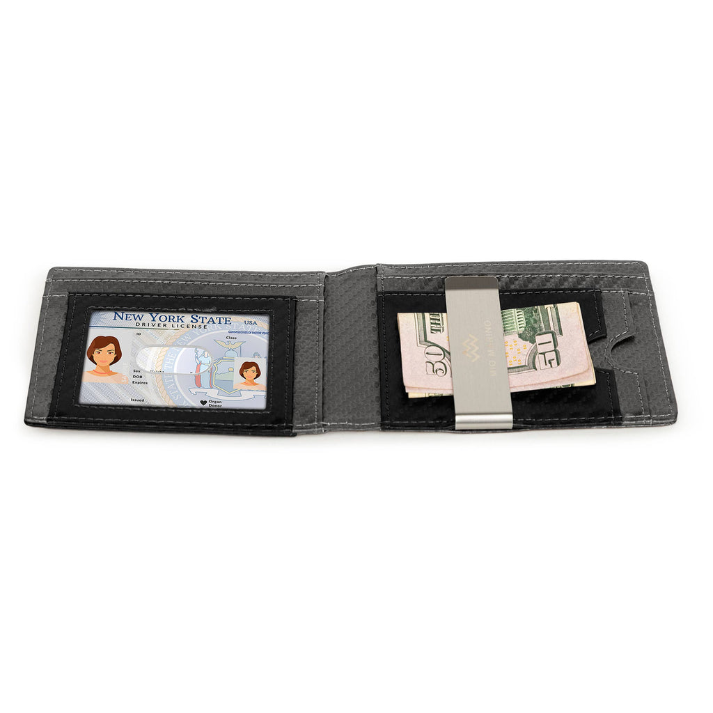 Men's Slim Bifold   Wallet with Money Clip