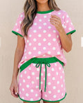 Pink  Polka Dot Short Set