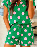 Green Polka Dot Short Set