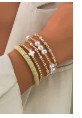 Gold Plated Beaded Pearl 5 PC BH014461-P12