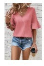 LC25125922-P4010 Peach Blossom Textured Top