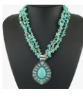 Turquoise Gravel Necklace with Pendant