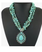 Turquoise Gravel Necklace with Pendant