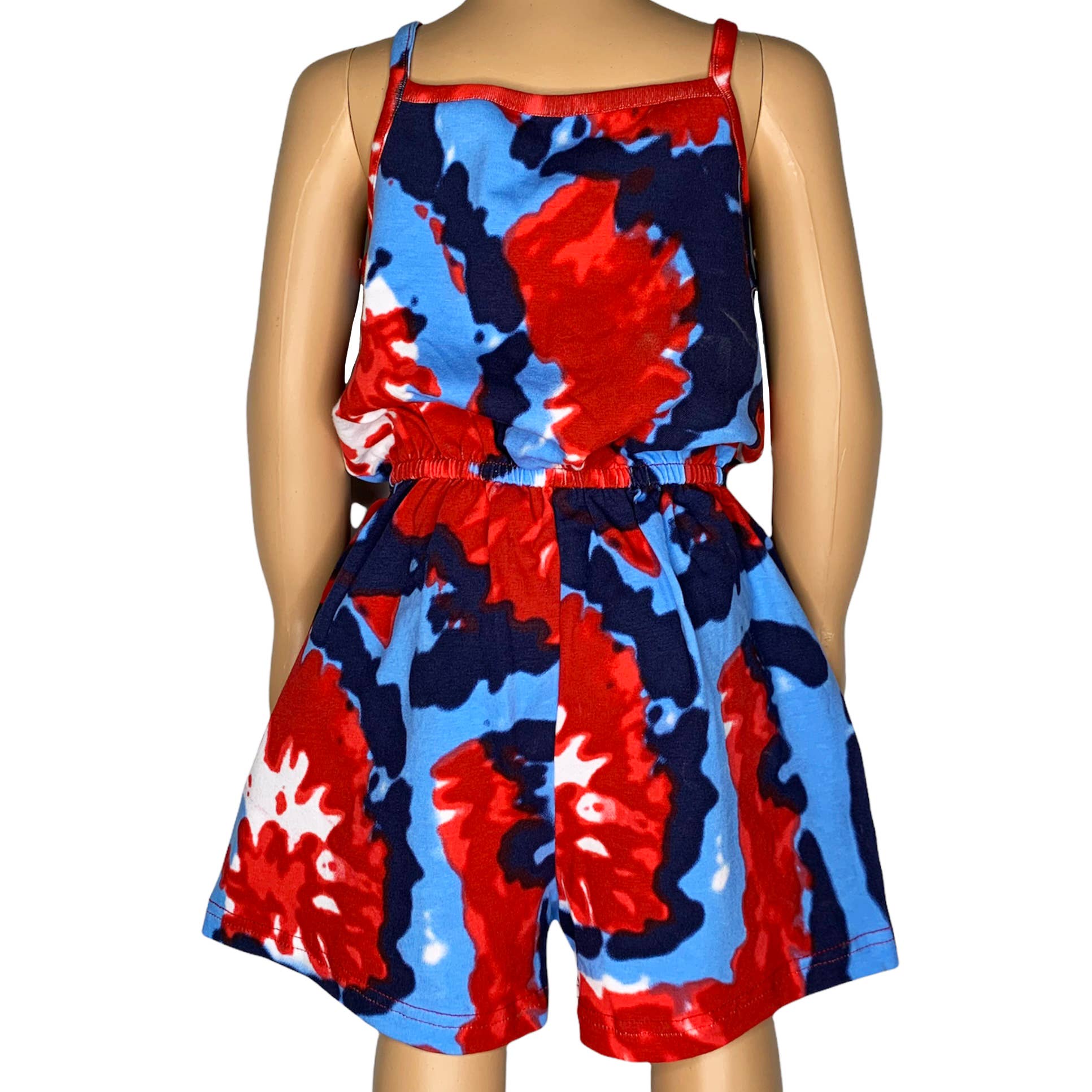AnnLoren Tie Dye Girls 4th of July Jumpsuit Holiday Romper
