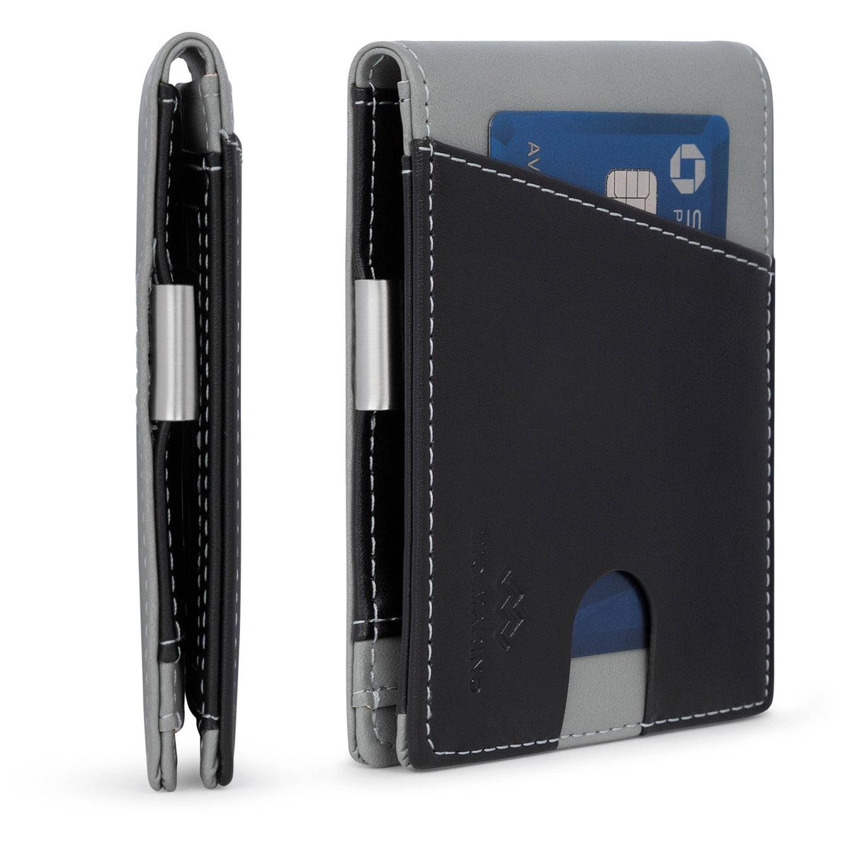 Men's Slim Bifold   Wallet with Money Clip