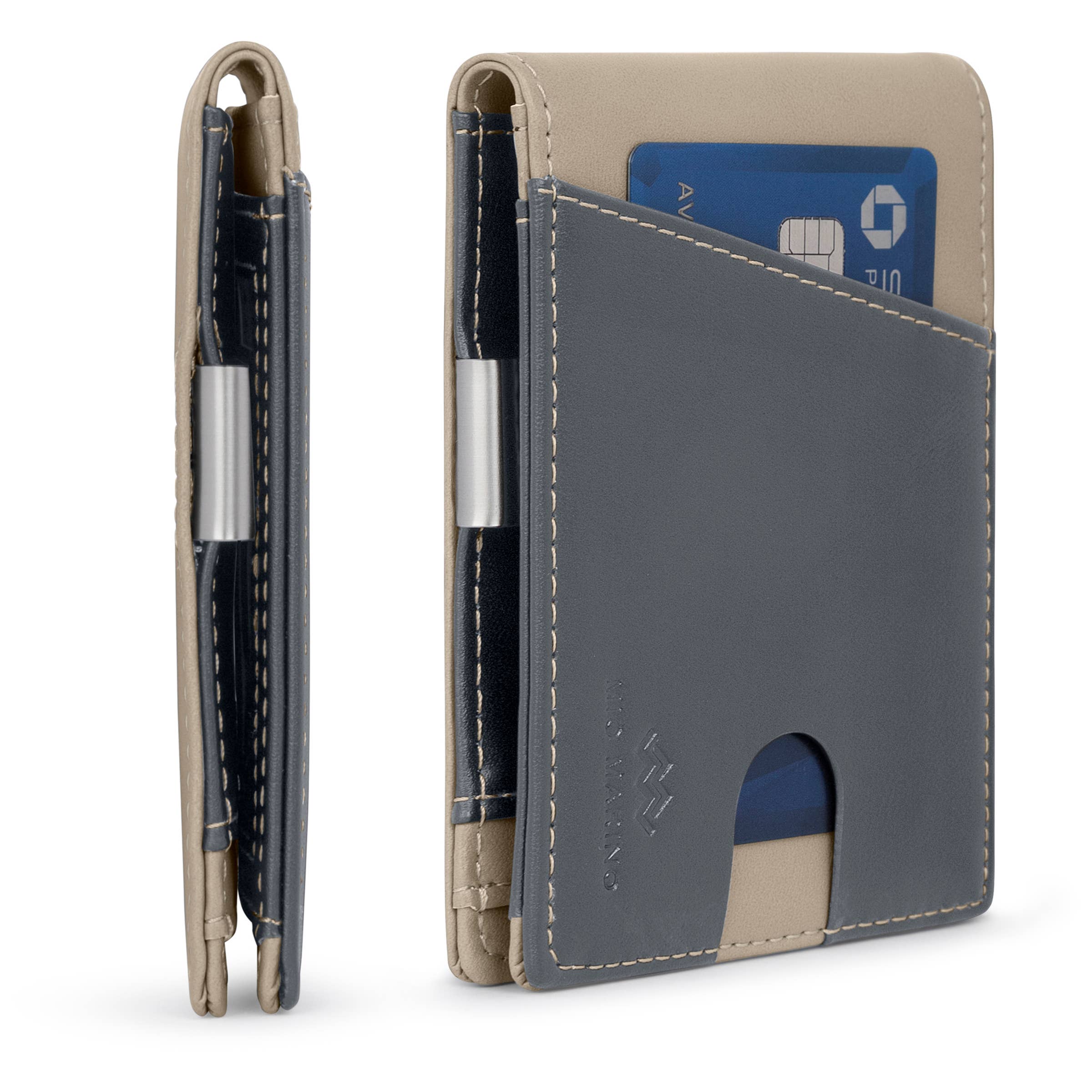 Men's Slim Bifold   Wallet with Money Clip