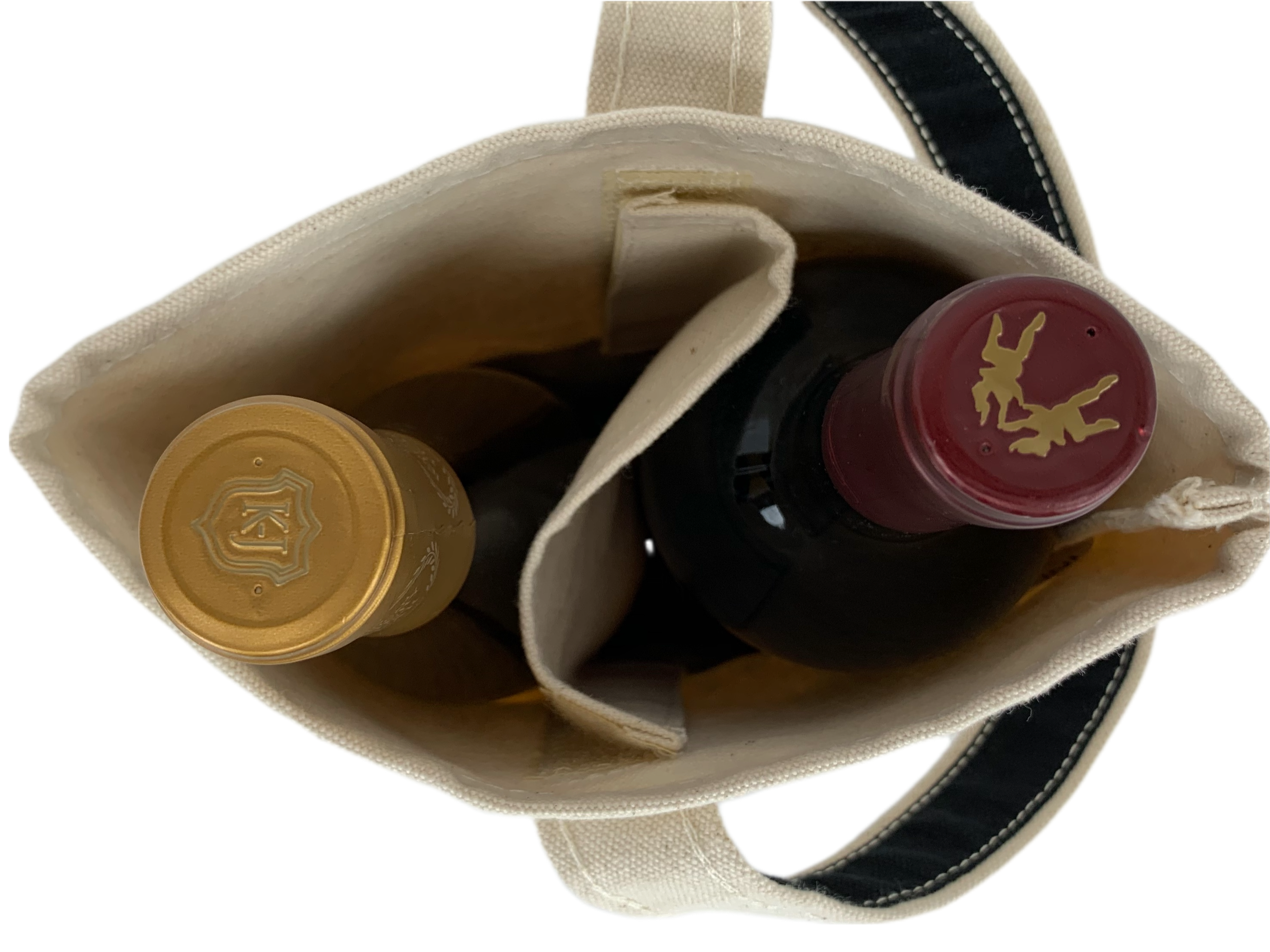 2 Bottle Premium Canvas Wine Tote Bag | Travel Gift Carrier