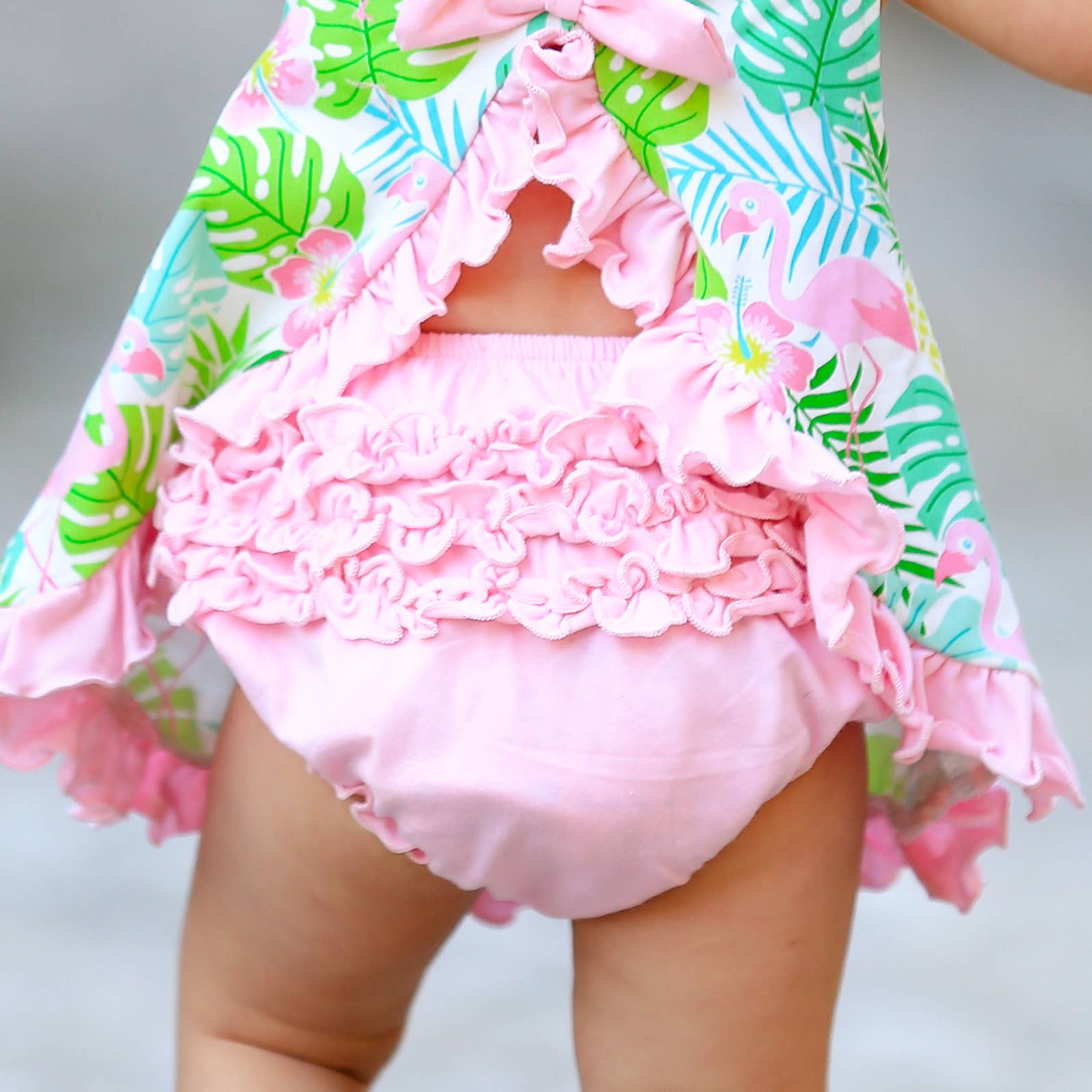 AnnLoren Baby Girls Pink Ruffled Butt Bloomer Diaper cover