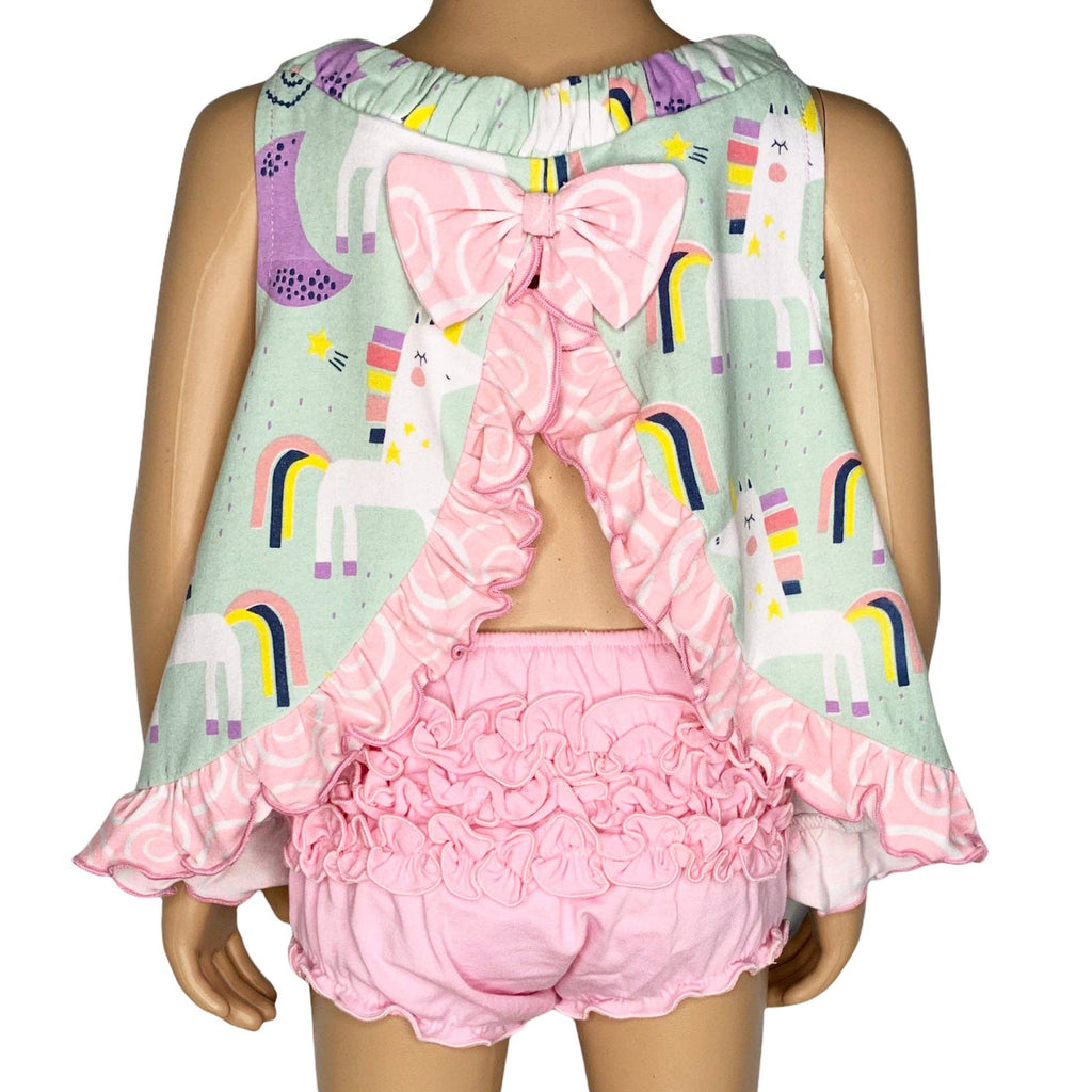 AnnLoren Toddler Girls Swing Tank Top Unicorns & Rainbow
