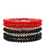 GAME DAY 7 Row Seed Bead Bracelet