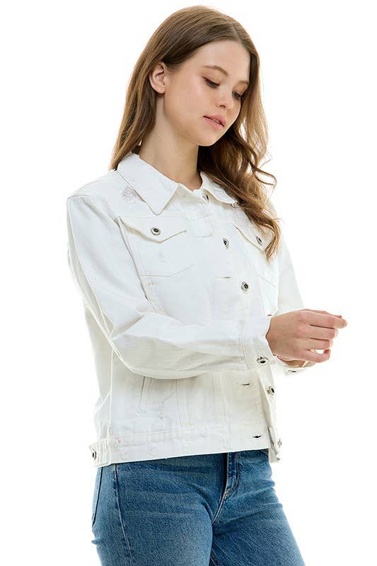 LADY CASUAL COTTON DENIM JEAN JACKET (OPEN PACK)