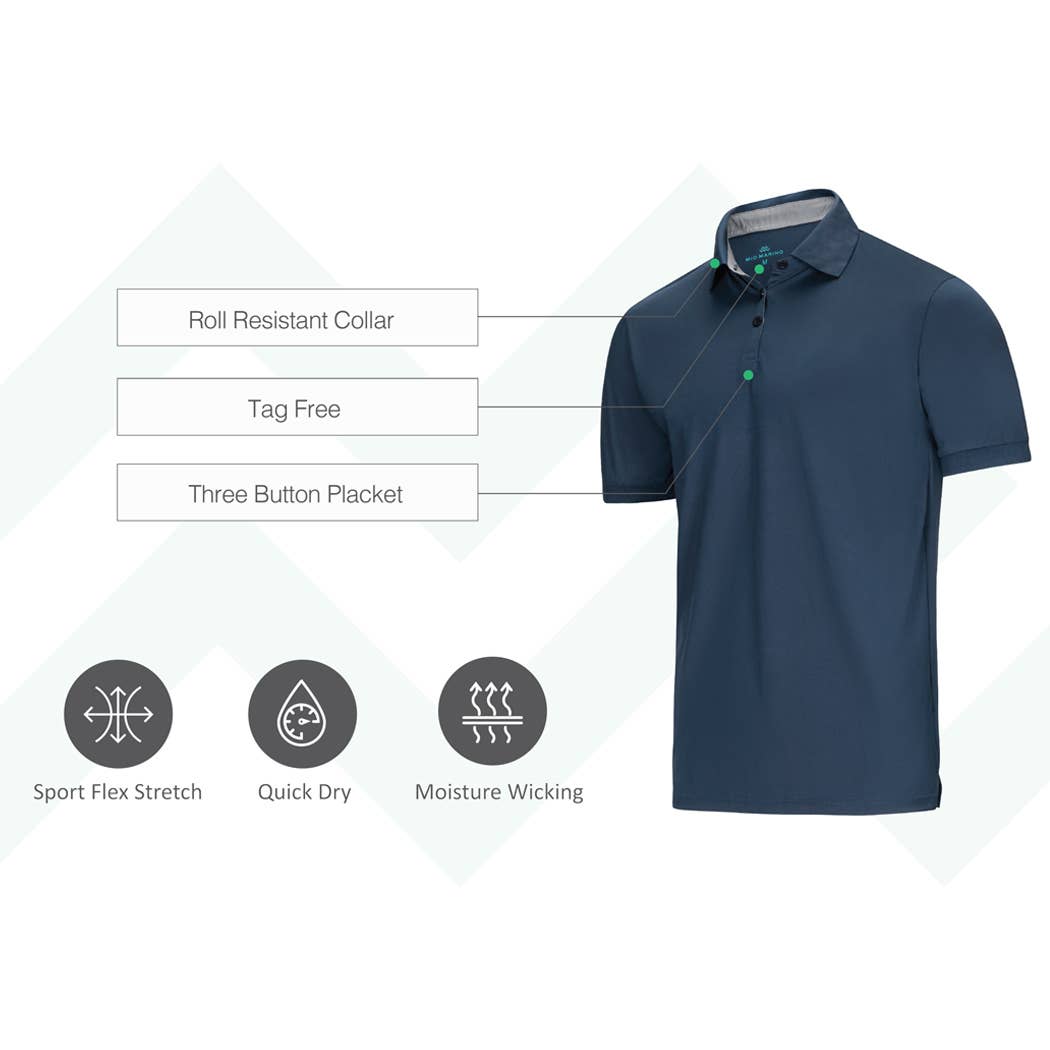 Designer Golf Polo Shirt - 3 Pack