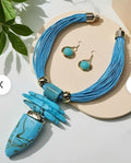 Turquoise Tooth Pendant Necklace
