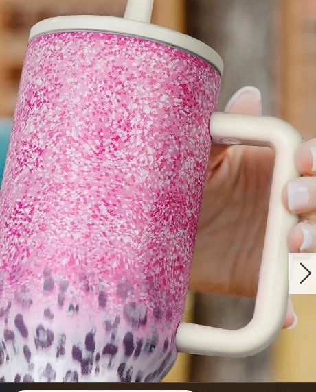 BH051697-P10 Pink Leopard Stainless Steel Thermos