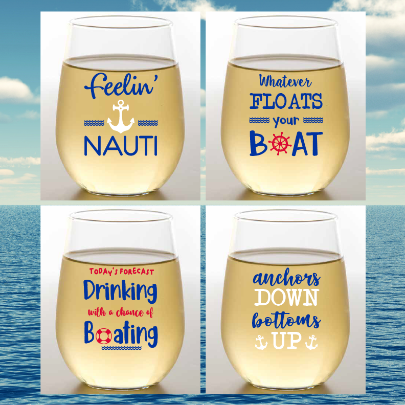 BOAT LIFE Unbreakable Stemless TRITAN Plastic Wine Glasses