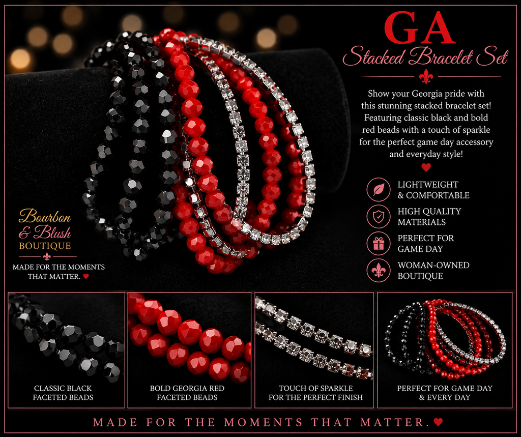 GAME DAY 7 Row Seed Bead Bracelet