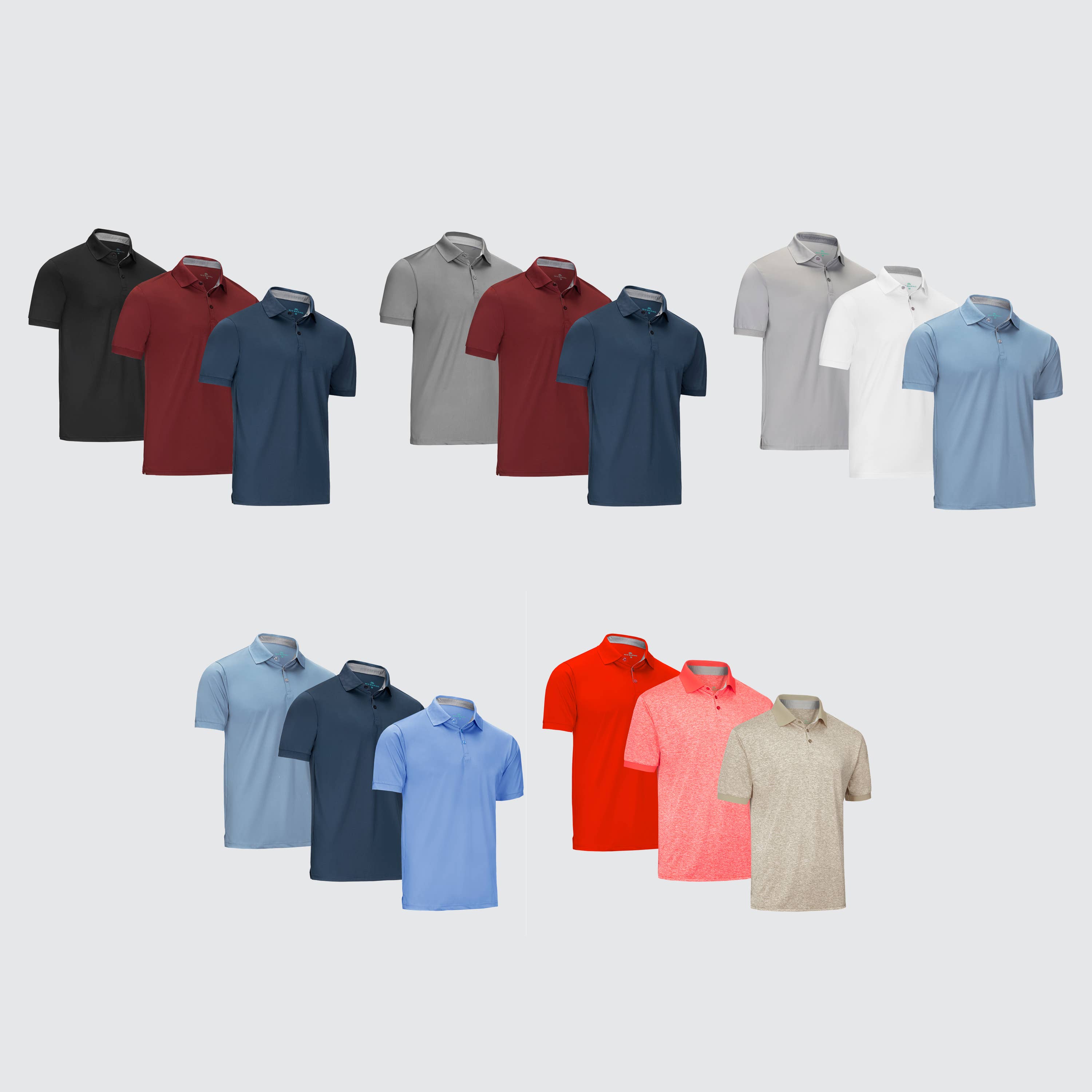 Designer Golf Polo Shirt - 3 Pack