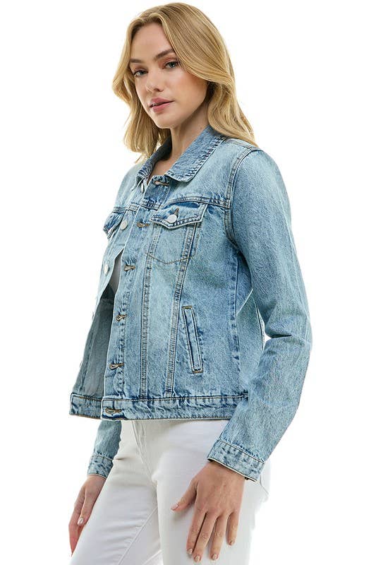 LADY CASUAL COTTON DENIM JEAN JACKET (OPEN PACK)