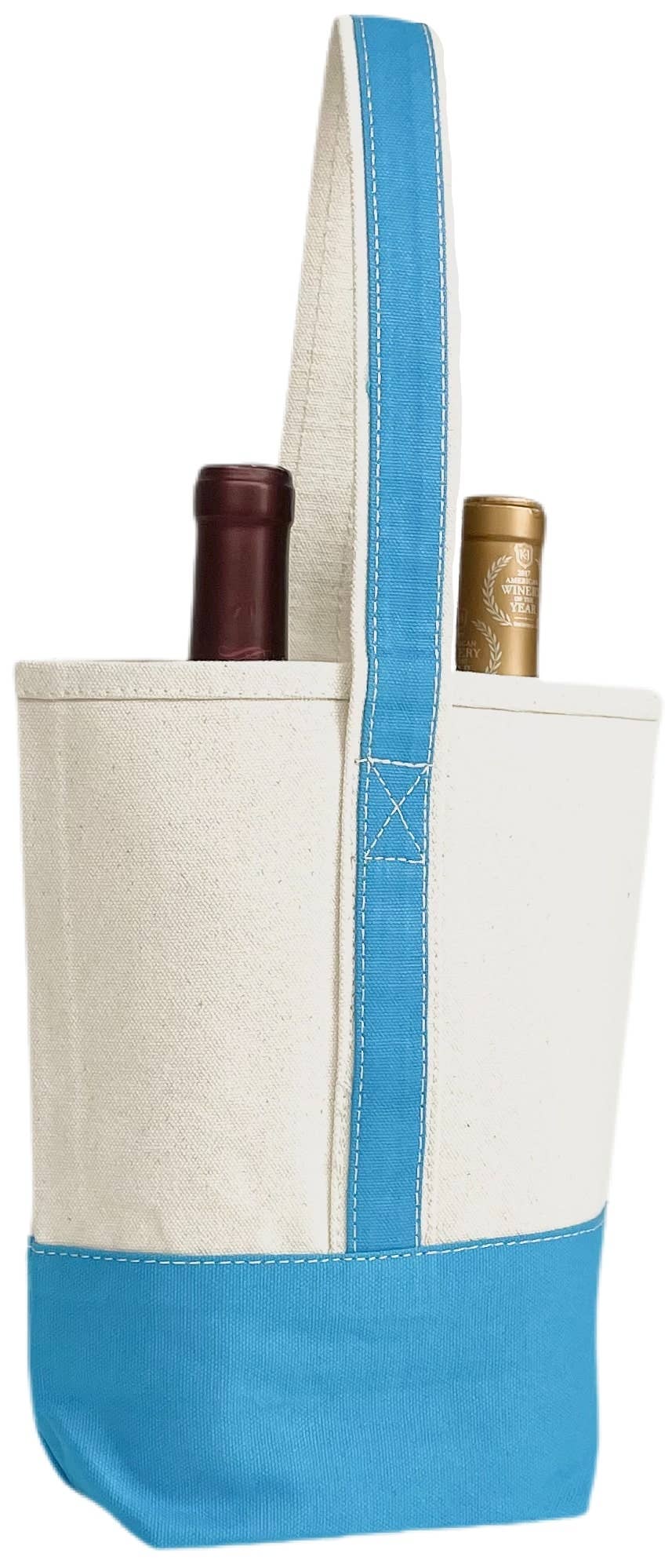 2 Bottle Premium Canvas Wine Tote Bag | Travel Gift Carrier