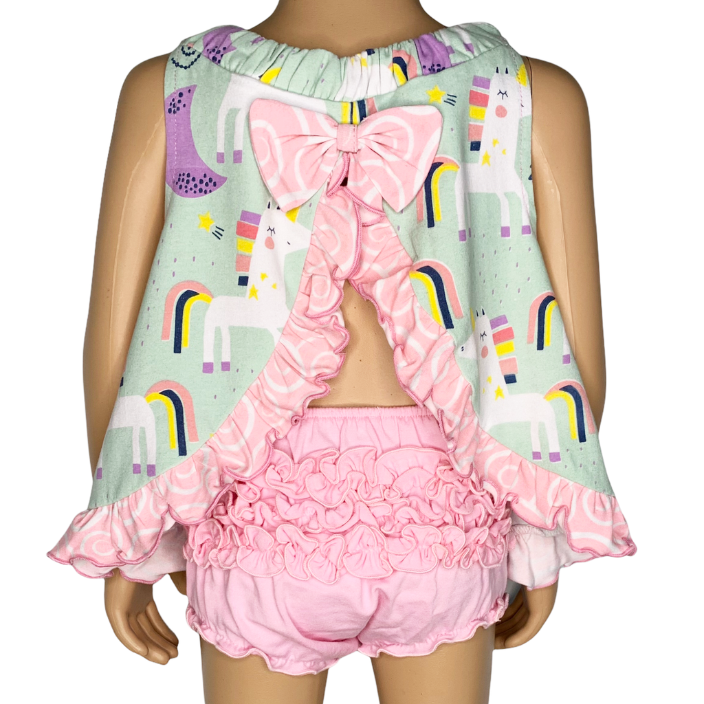 AnnLoren Baby Girls Pink Ruffled Butt Bloomer Diaper cover