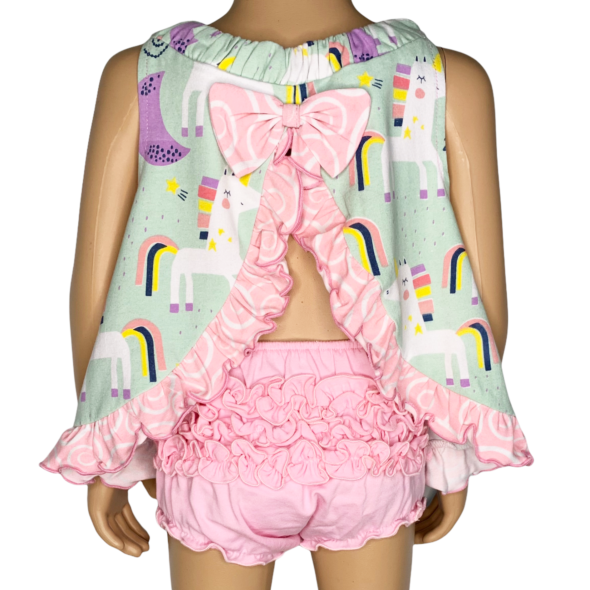 AnnLoren Baby Girls Pink Ruffled Butt Bloomer Diaper cover