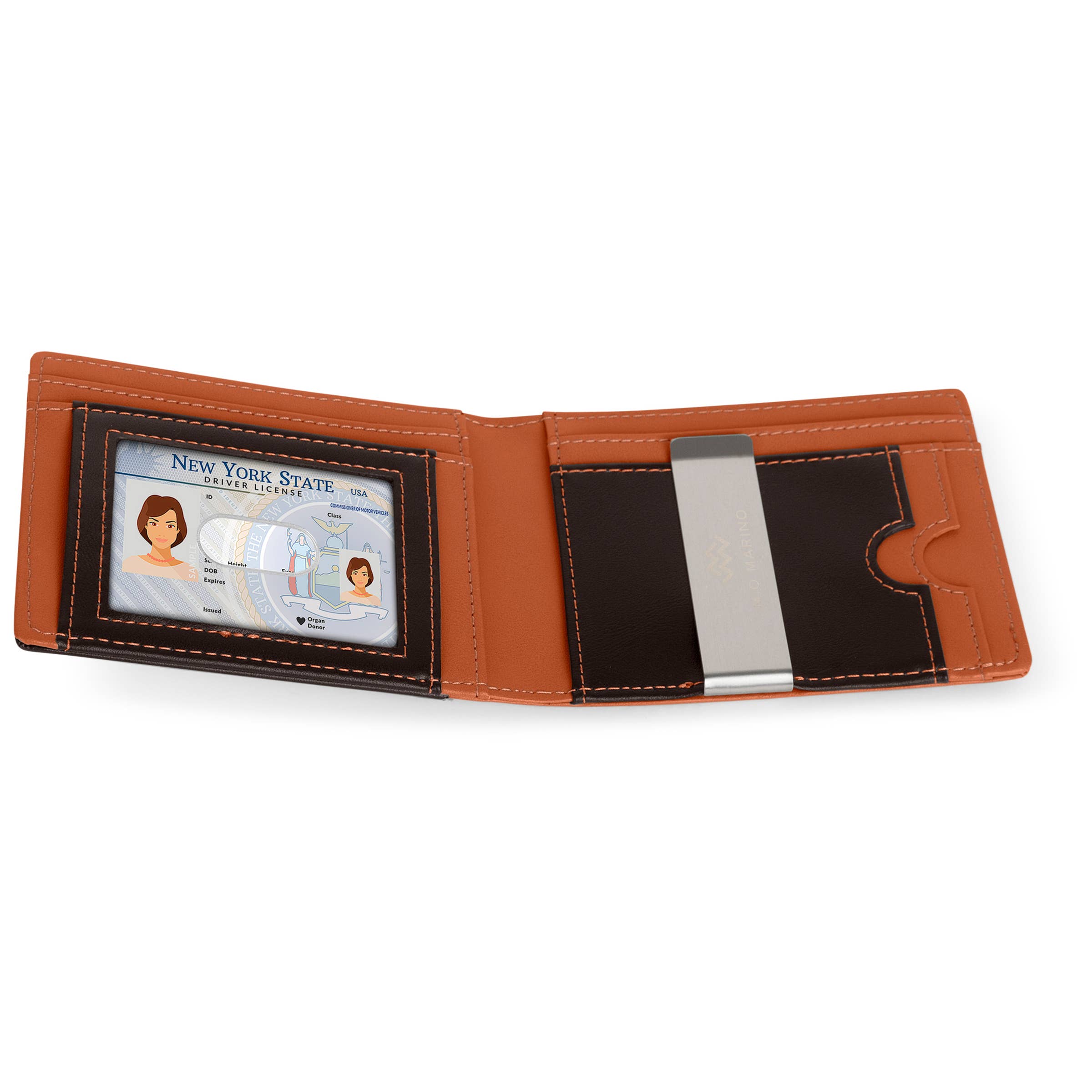 Men's Slim Bifold   Wallet with Money Clip