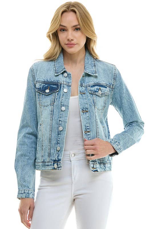 LADY CASUAL COTTON DENIM JEAN JACKET (OPEN PACK)
