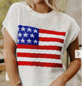 White American Flag Short Sleeve Sweater