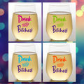 DRINK UP BITCHES Unbreakable TRITAN Plastic Wine Glasses