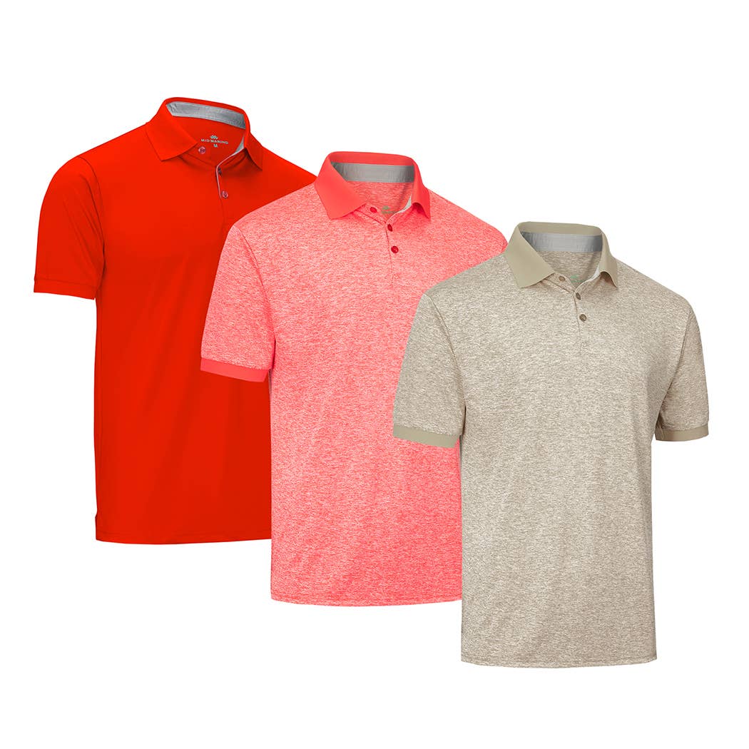 Designer Golf Polo Shirt - 3 Pack