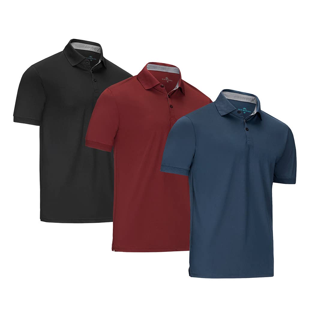 Designer Golf Polo Shirt - 3 Pack