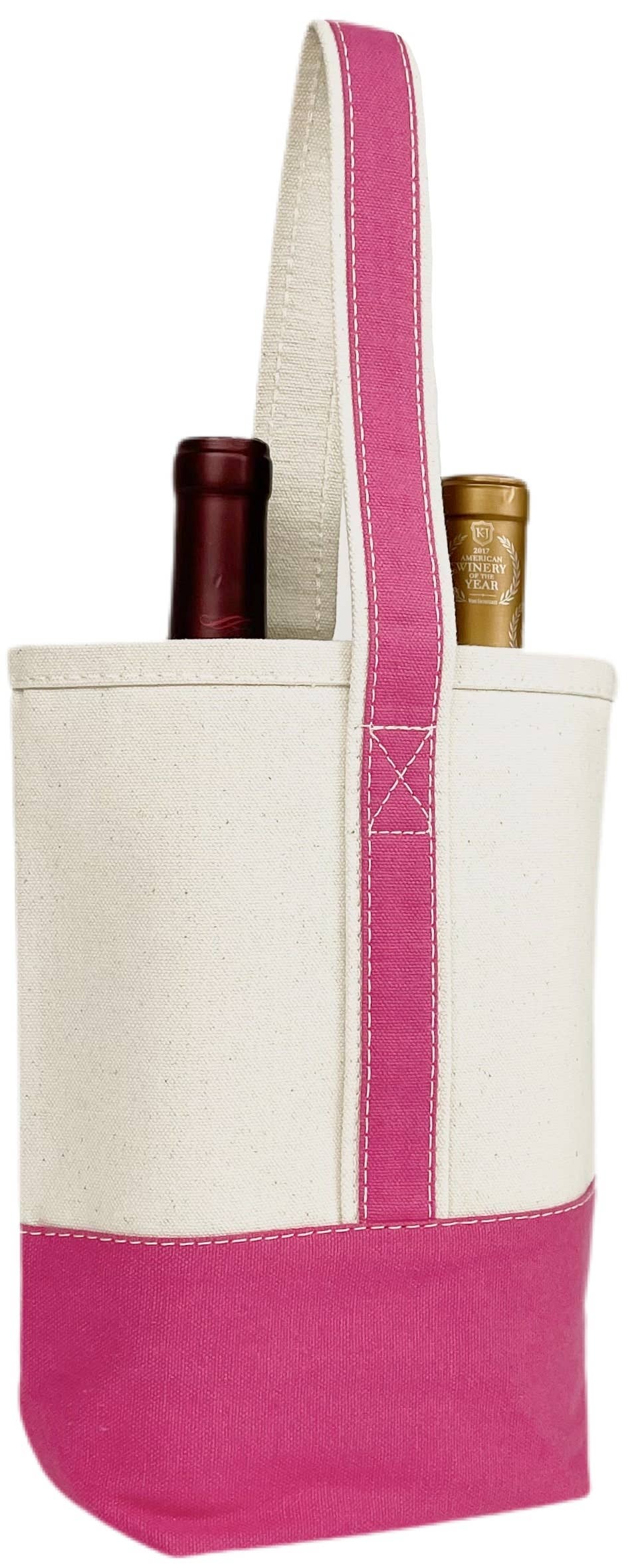 2 Bottle Premium Canvas Wine Tote Bag | Travel Gift Carrier