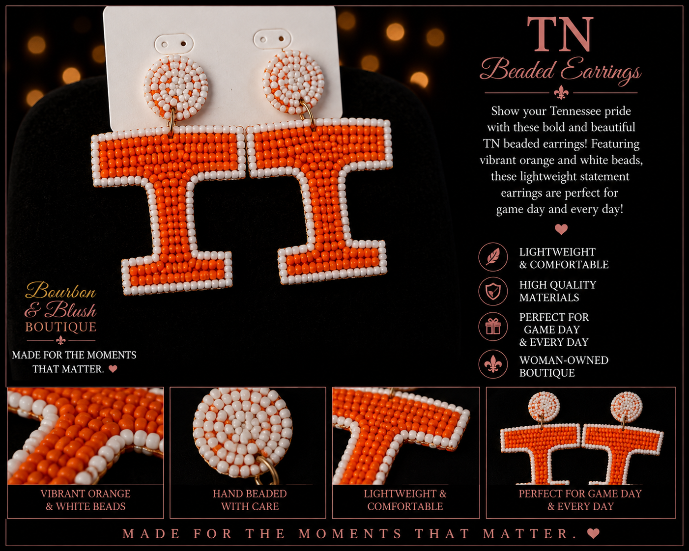 Tennessee Beaded Earrngs