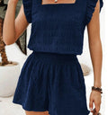 Dirty Blue Textured Short Set
