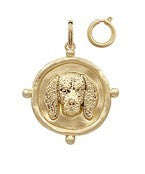 Hound Dog Face Round Pendant