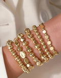 Gold Plated 6 Pc Beaded Bracelet BHO14438-P12