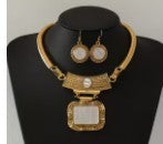 Gold with White Pendant