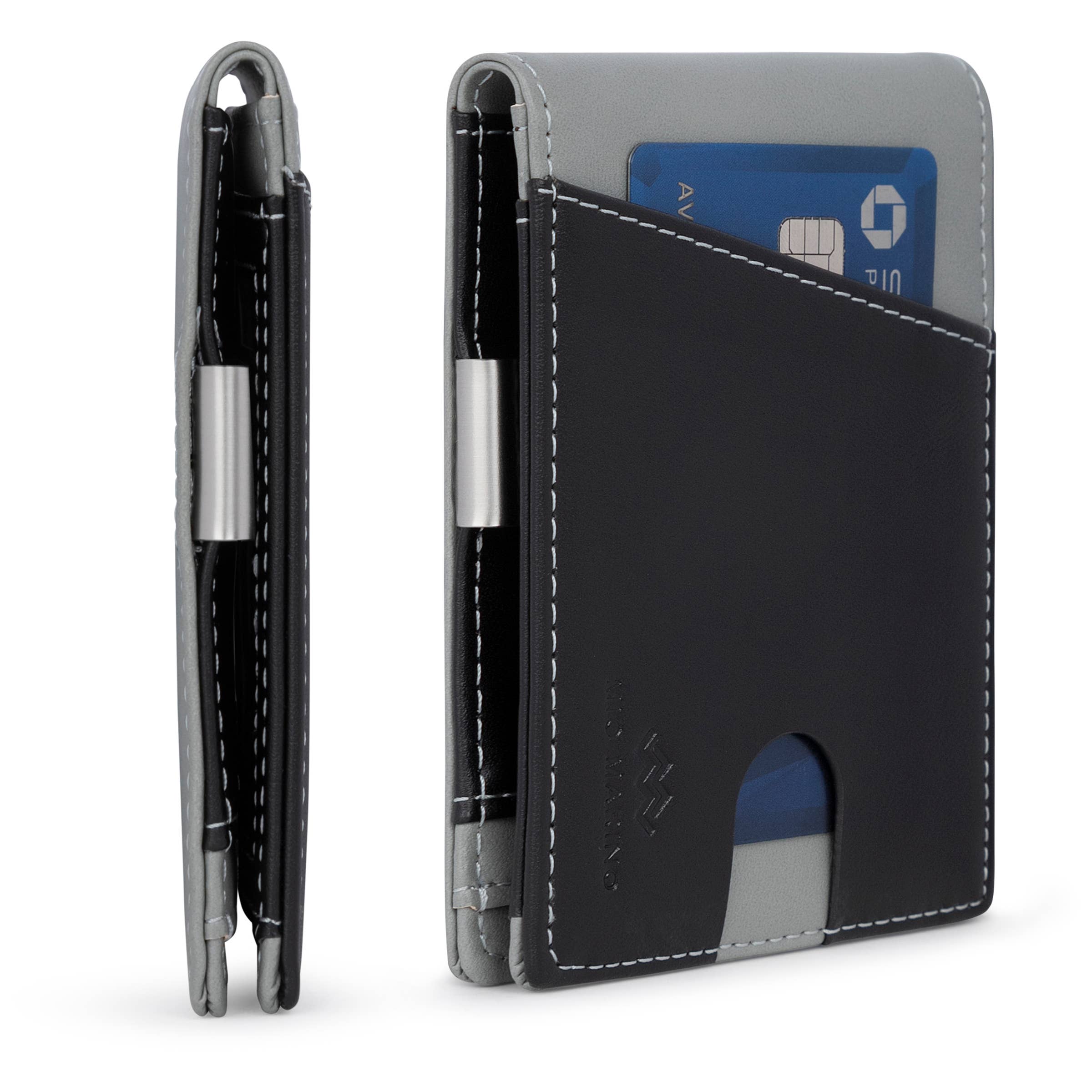 Men's Slim Bifold   Wallet with Money Clip