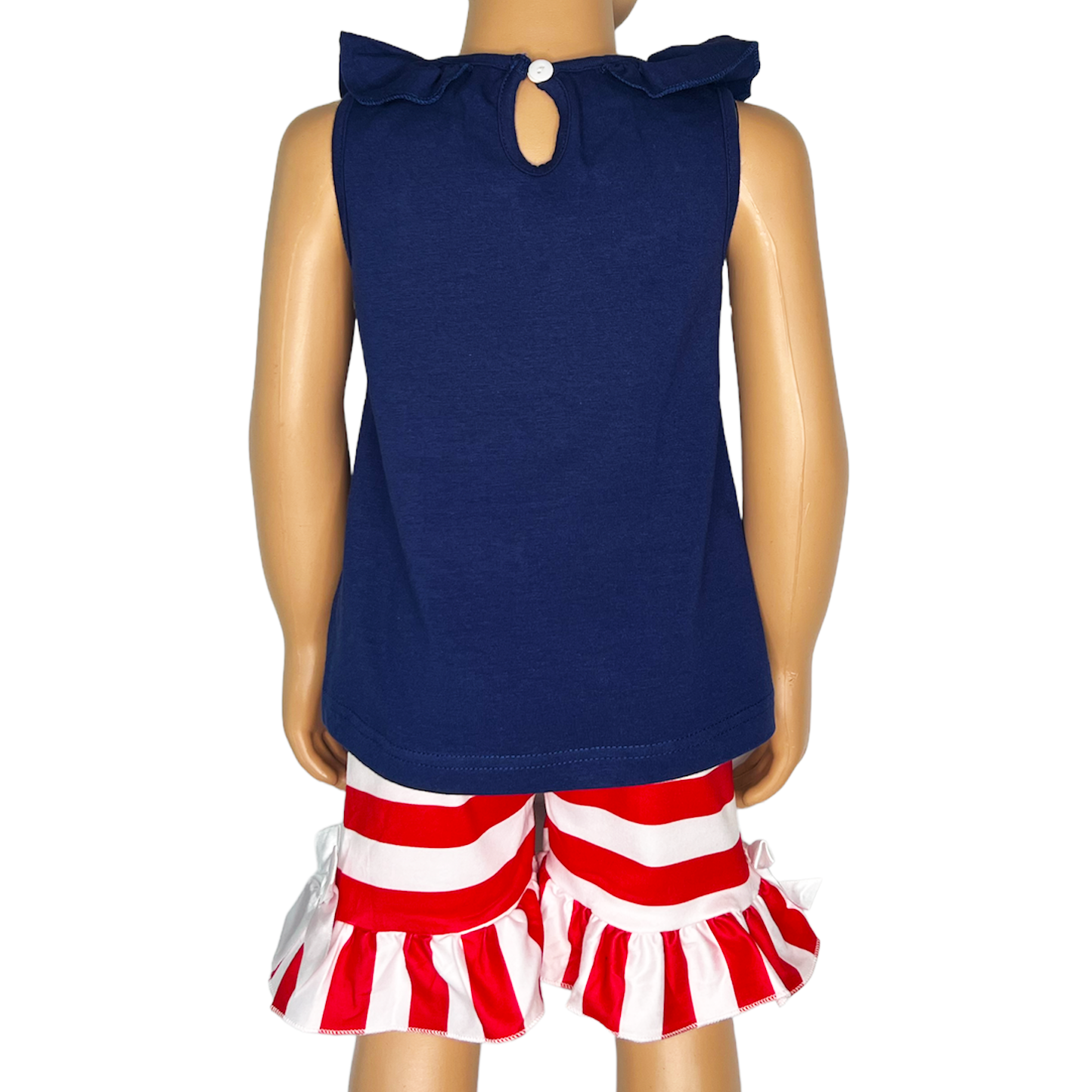 Girls Nautical Sailboat Shorts Outfit 4th of July Clothing