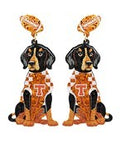 Glitter Sitting Checker Hound Earrings