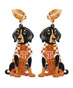 Glitter Sitting Checker Hound Earrings