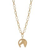 Horseshoe w/Horse Pendant Necklace