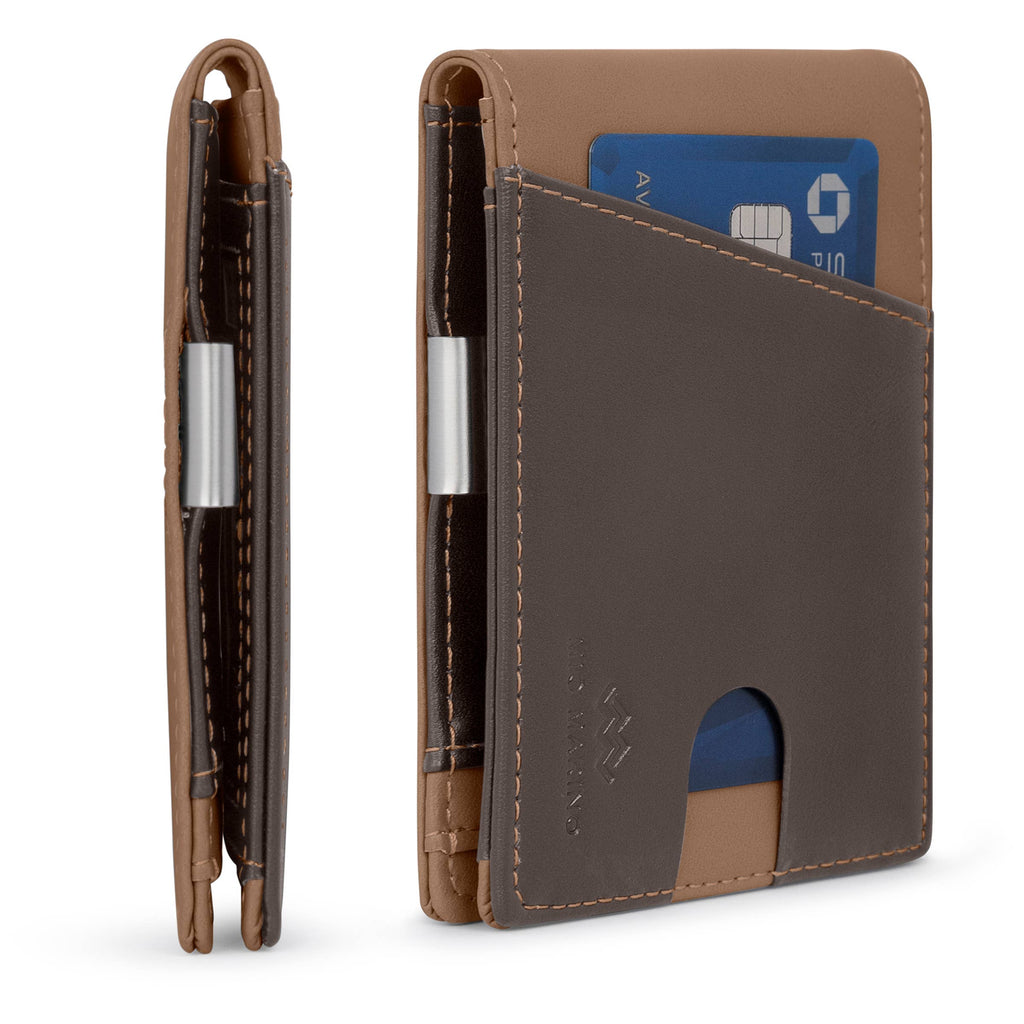 Men's Slim Bifold   Wallet with Money Clip