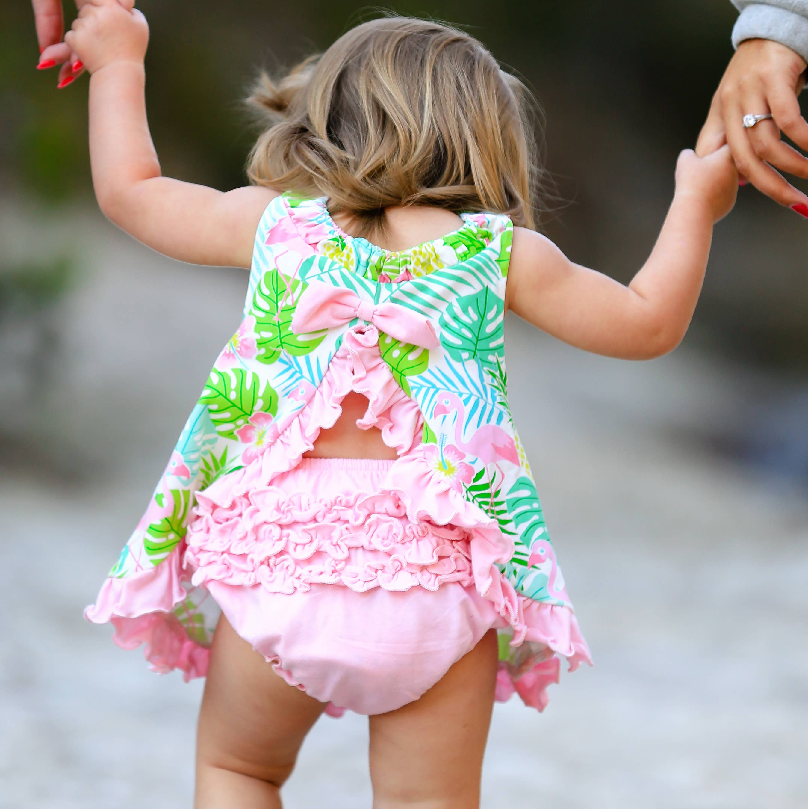 AnnLoren Baby Girls Pink Ruffled Butt Bloomer Diaper cover