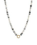 Marble Bead & Ring Clasp Necklace