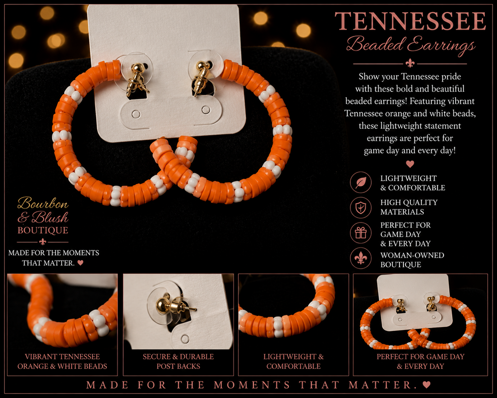 Game Day Leather Checker Hoops